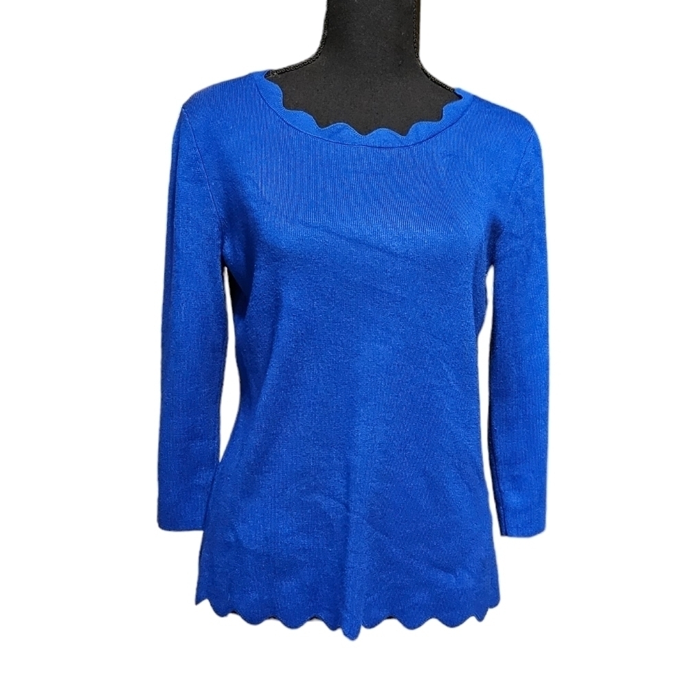 Cable & Gauge Royal Blue Pull Over Top 70% Rayon 30 % Polyester Size M